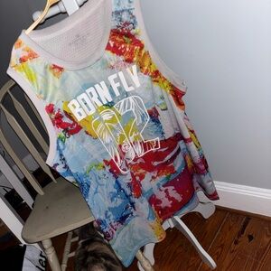Colorful Born Fly Graphic Tank Top 3-4X